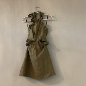 Zimmermann Khaki Backless Dress